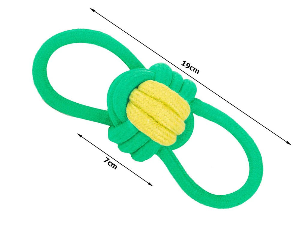 Hundelegetøj – tygge- og trækbold i reb
