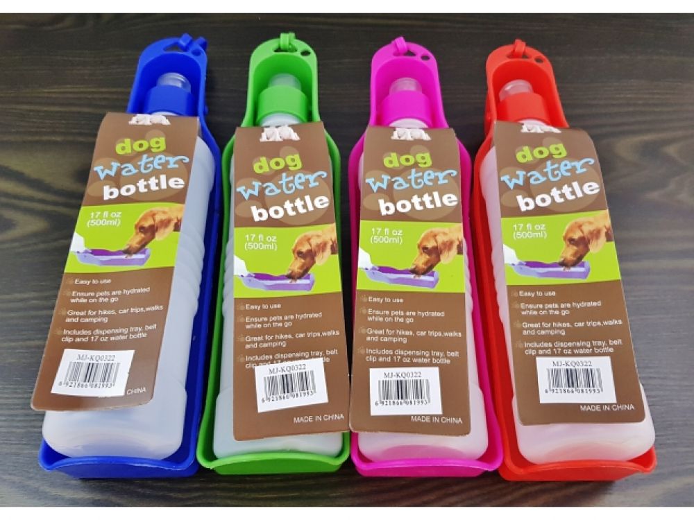 Transportabel vandflaske med hundeskål – 500 ml