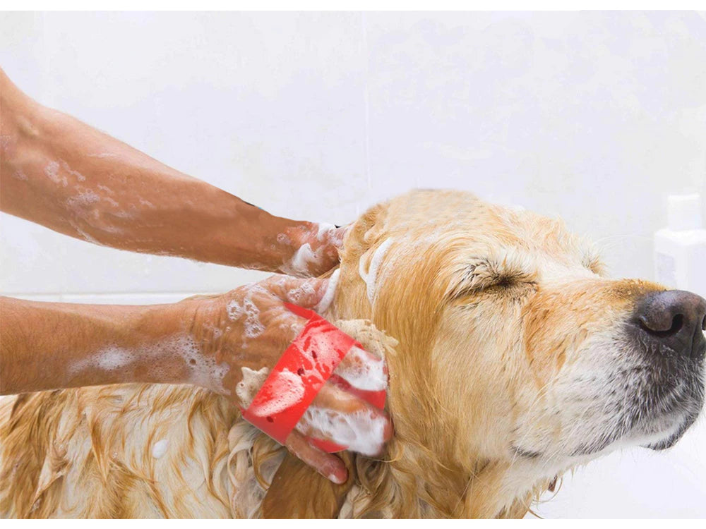 Blød massage-currycomb til hund