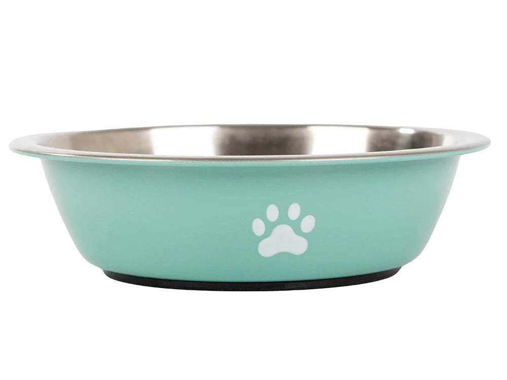 Hundeskål i metal – 700 ml, grøn