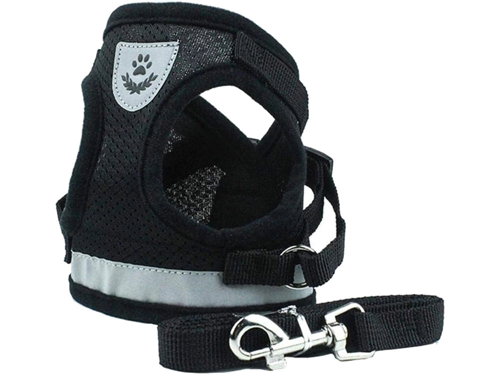 Trykfri gåsele til små hunde – XS og S, sort