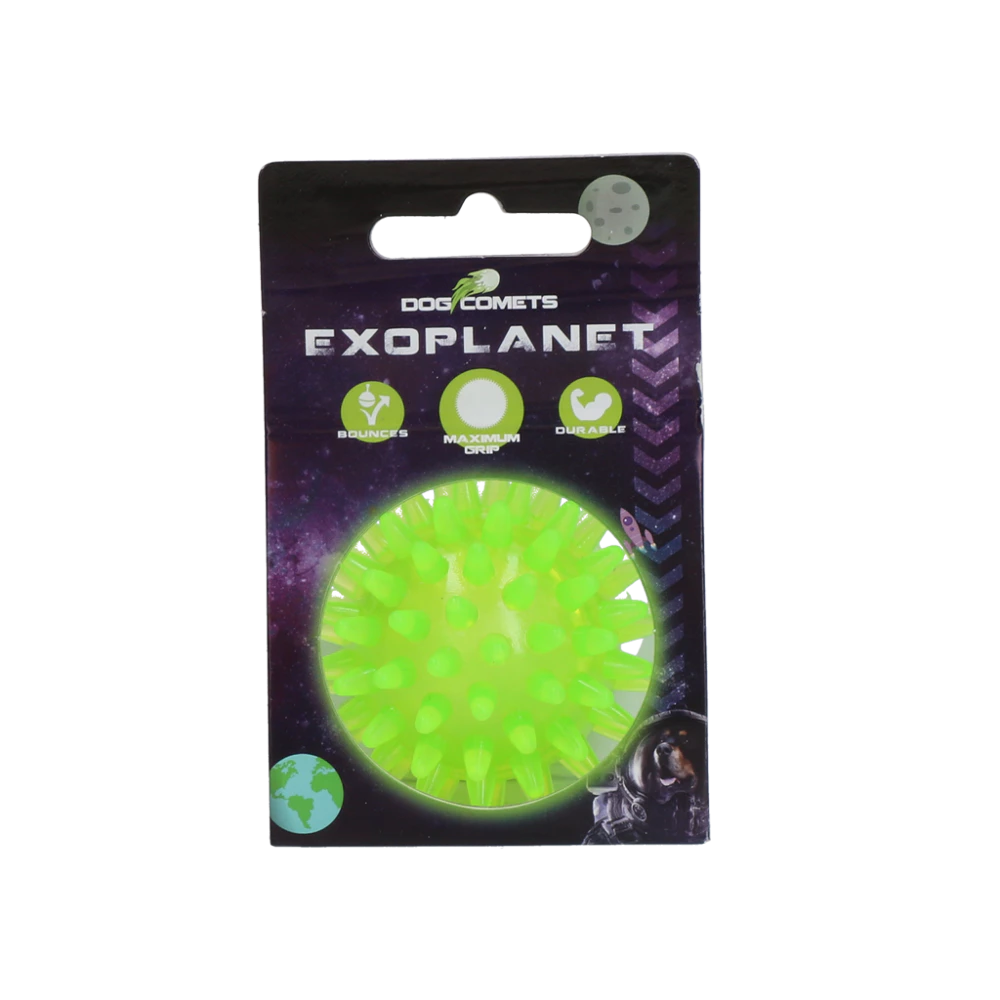 Hundelegetøj – Comets Exoplanet Pindsvinebold, grøn, str. S