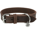 Hundehalsbånd i ægte læder fra Trixie, str S-M.