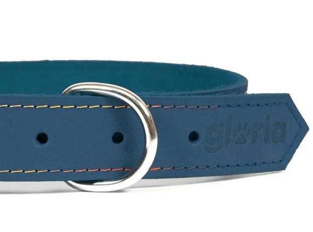Blåt hundehalsbånd fra Gloria. findes i 3 str.