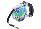 Flexline til hund med blomster motiv.
