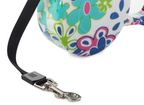 Flexline til hund med blomster motiv.