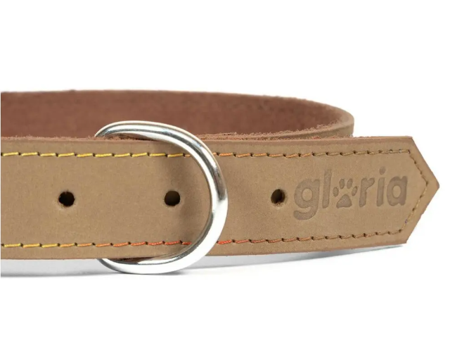 Beige hundehalsbånd fra Gloria. 3 forskellige str. Populær nu.