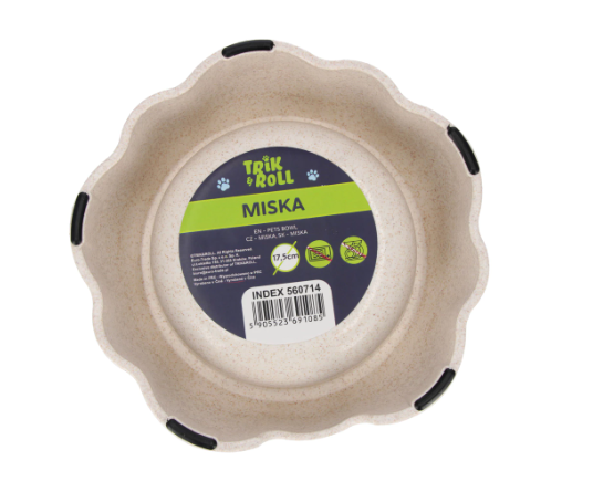 Hundeskål i cream. Måler 17,5cm.