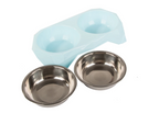 Dobbelt metalskål til hund - 350ml x2
