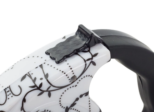 Flexi snor til hund m. mønster - 5m, op til 15kg.