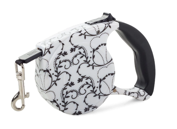 Flexi snor til hund m. mønster - 5m, op til 15kg.