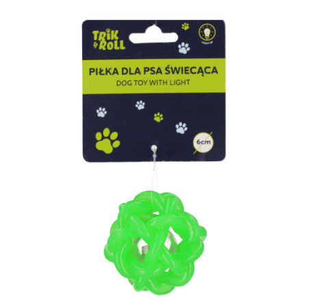 Bold til hund med lys, bliver aktiveret ved bevægelse. Gør den let at se i mørke.