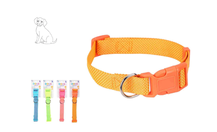 Justerbart hundehalsbånd. Slidstærkt materiale.