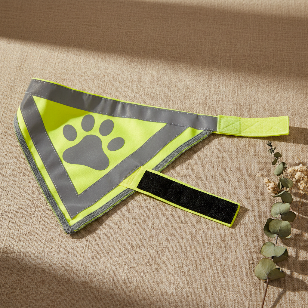 Justerbar refleks bandana med velcro til hund