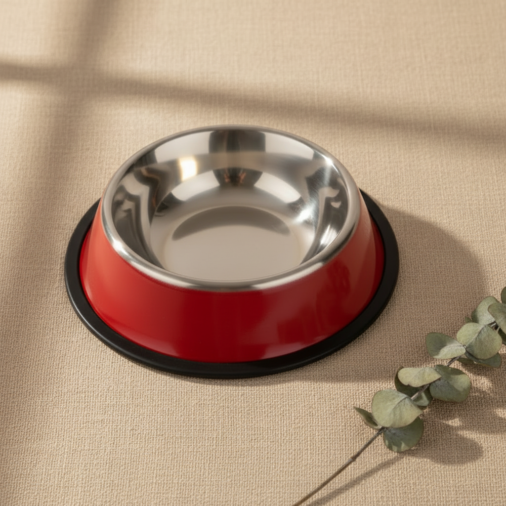 Hundeskål i metal 1 liter overhead