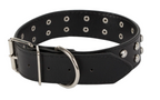 Hundehalsbånd med nitter i øko-læder. Justerbart.