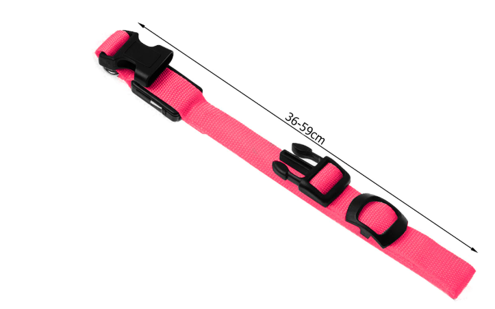 Led halsbånd til hund. Justerbart med Led, øger sikkerheden i mørket.