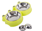 Dobbelt hundeskål, med udtagelige skåle i rustfrit stål. Tåler opvaskemaskine.