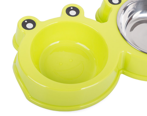 Dobbelt hundeskål, med udtagelige skåle i rustfrit stål. Tåler opvaskemaskine.