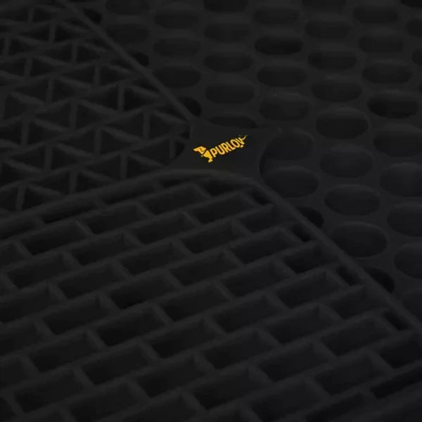 Anti-stress slikkemåtte til hund – sort, 20 x 20 cm