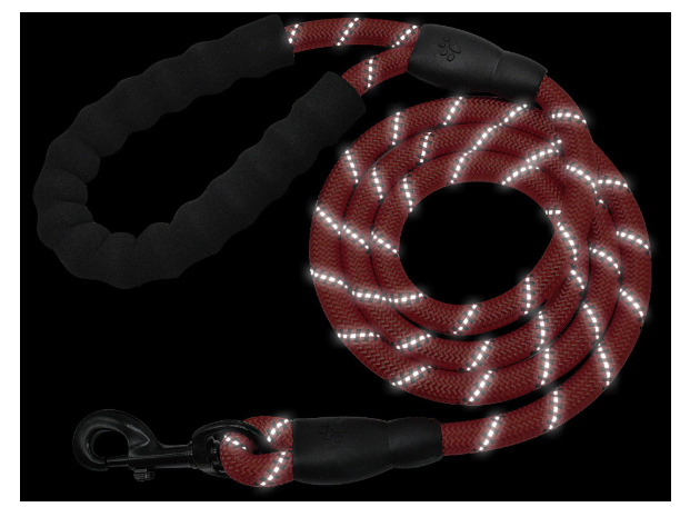 Træningsline til hund m. refleks. 120cm lang.