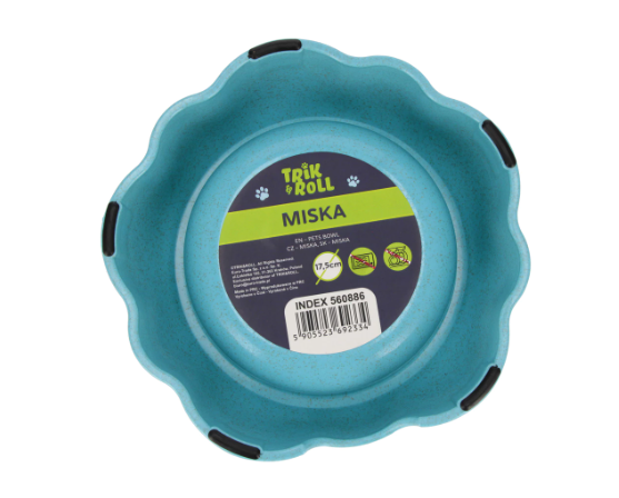 Hundeskål i blå. Måler 17,5cm.