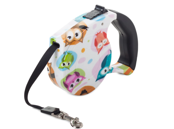 Flexline til hund med ugledesign- 5m, op til 15 kg.